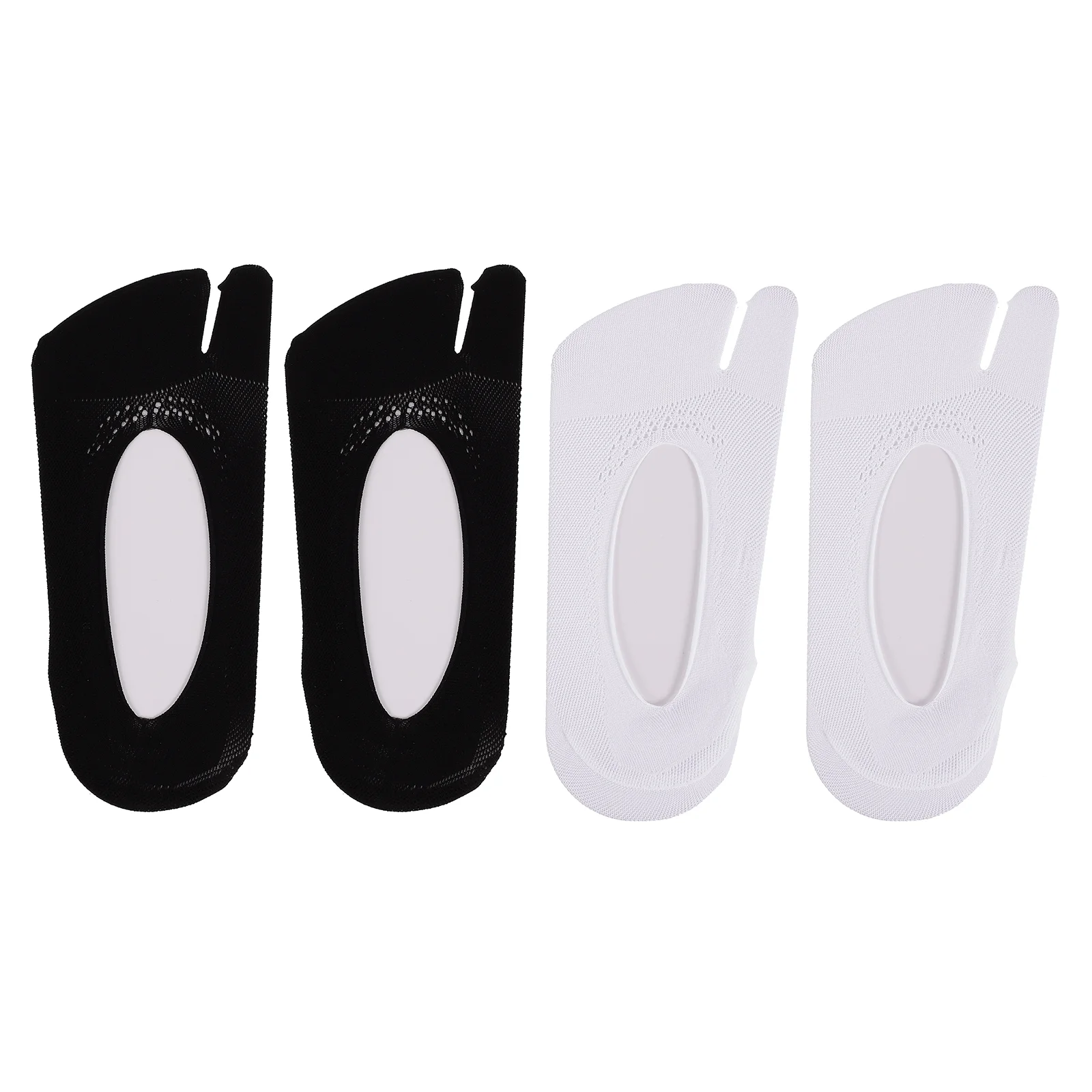 2 Pairs Ladies Slippers Sock Women Invisible Comfortable Thong Toe Socks White Split Short