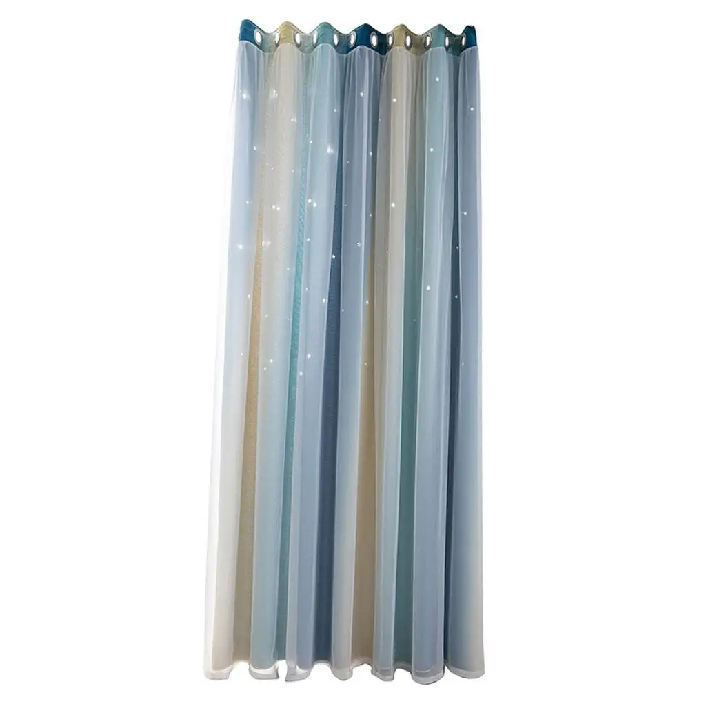 1Panel Blackout Curtain for Patio Block Heat Waterproof Solid Rustproof Grommet Top Public Sun Blocking Window
