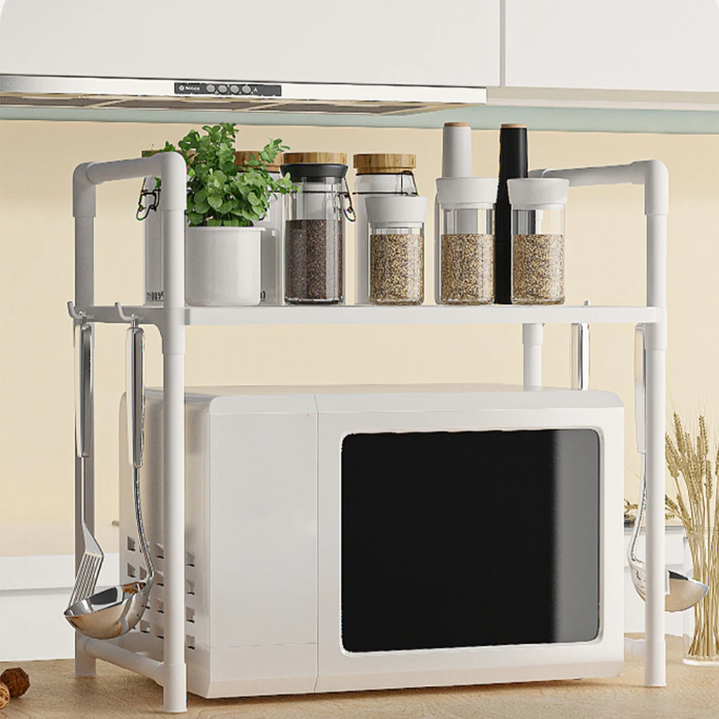 ABS Thickened Microwave Oven Storage Rack Full Of Space Efficient Storage Hygienic Easy To Clean white