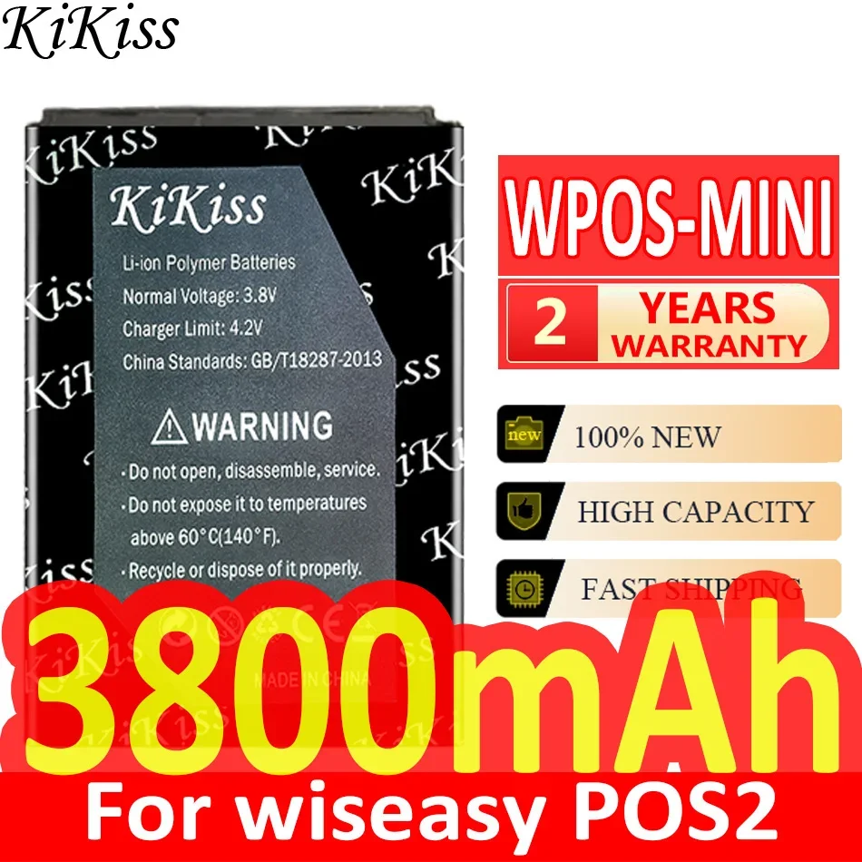

Мощная батарея 3800mAh KiKiss для wiseasy POS2 pos2 W-A/W-mini WPOS-MINI
