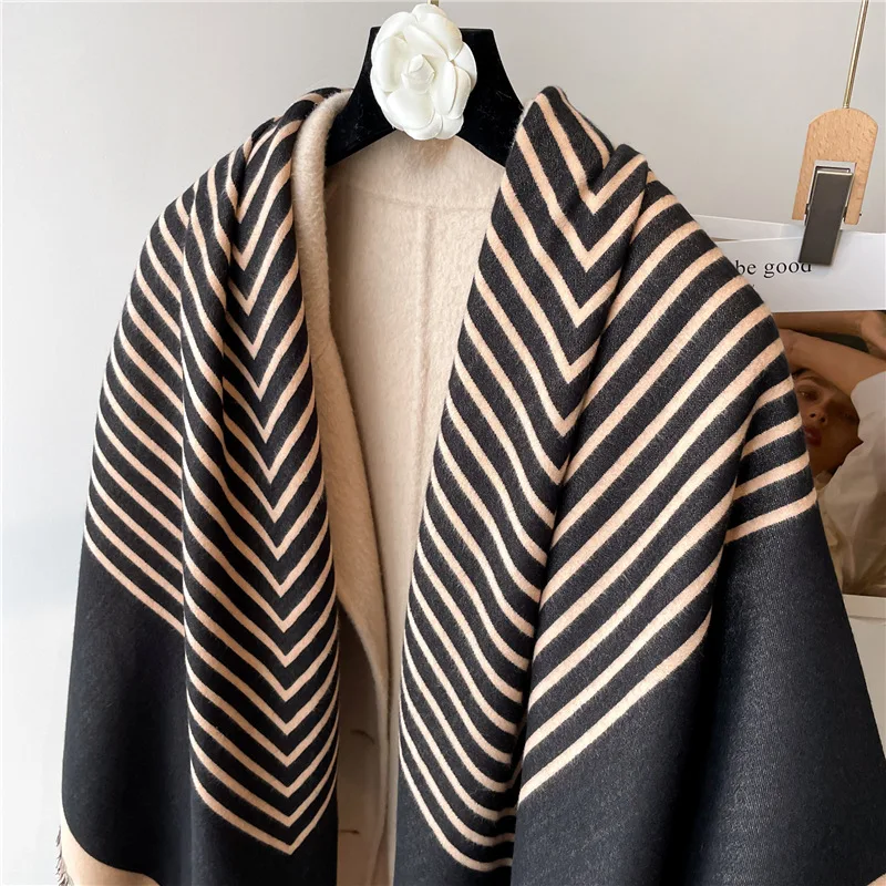 2024 Female Luxury Scarf Winter Warm Intensification Shawl Women Cashmere Imitation Scarves Wraps Hijab Bufandas Panuelos Muslim