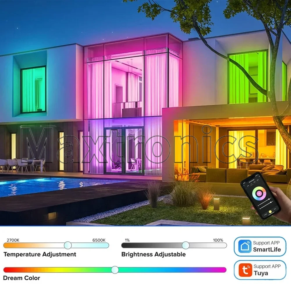 WT5 5in1 Tuya Wifi LED Controller 4 Scene 4 Zone Touch Panel RF 2.4G Remote Alexa Google for  RGBCCT LED Strip Light Controler