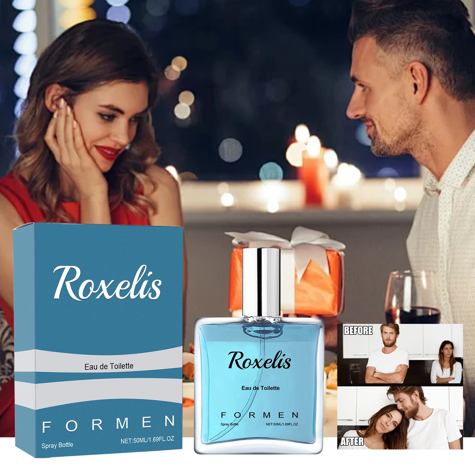 Roxelis Men\'s Eau De Toilette Spray Lasting Fragrance Fresh Natural Elegant Charming Dating Atmosphere Niche Perfume 1.69 OZ