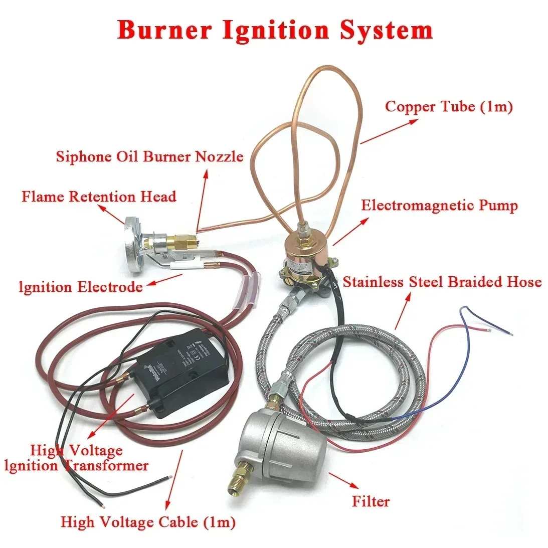 Complete Set Of Small Waste Oil Burner System, Ignition High Pressure Adapter, Burner Ignition Device Hot Sale