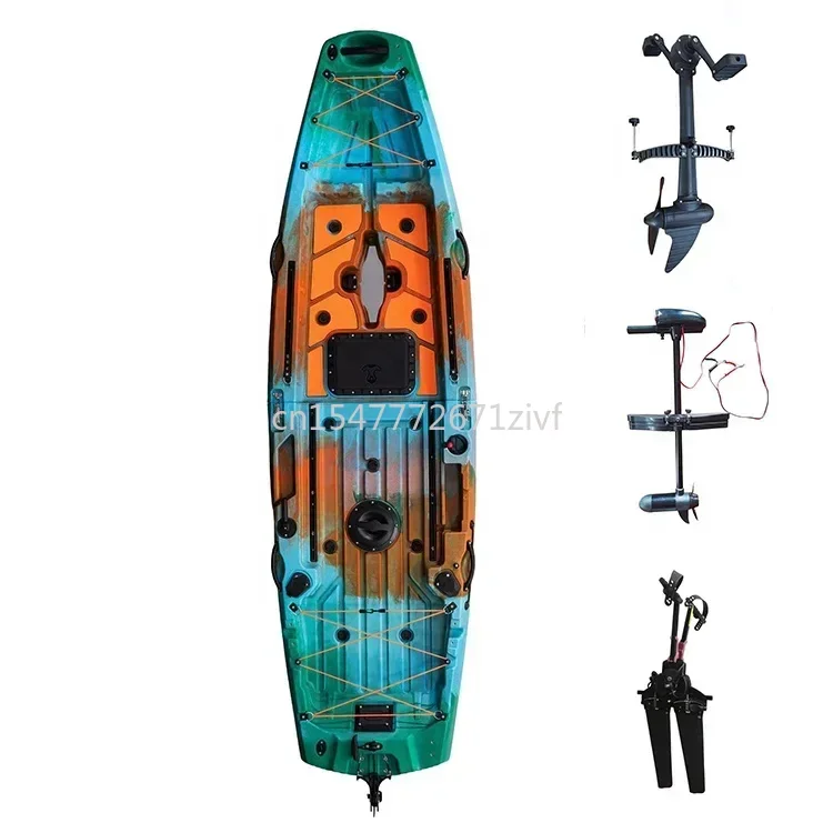 

9,5 футов, 1 человек, складные пластиковые лодки для рыбалки, 2 секции, модульный каяк с педальным приводом и стулом