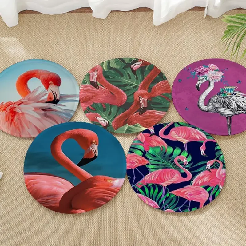 

Flamingo Round Seat Cushion Office Dining Stool Pad Sponge Sofa Mat Non-Slip Stool Seat Mat