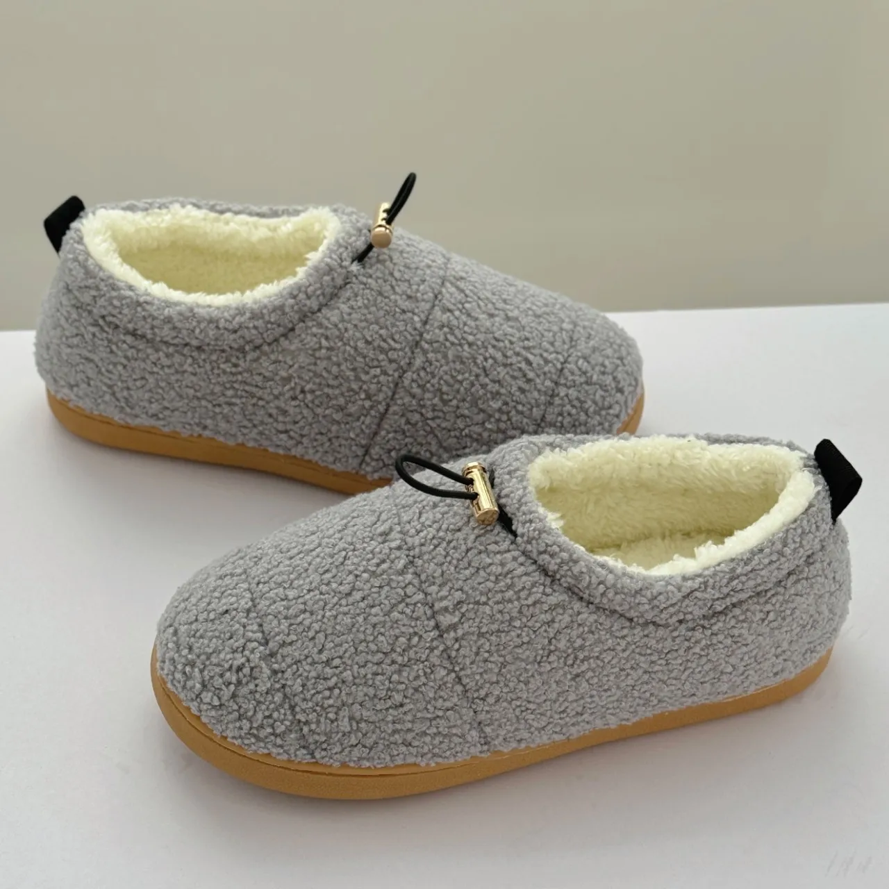 Cotton towing basin sole shoes popular Teddy rope buckle adjustable all-inclusive autumn and winter cotton shoes outer wear