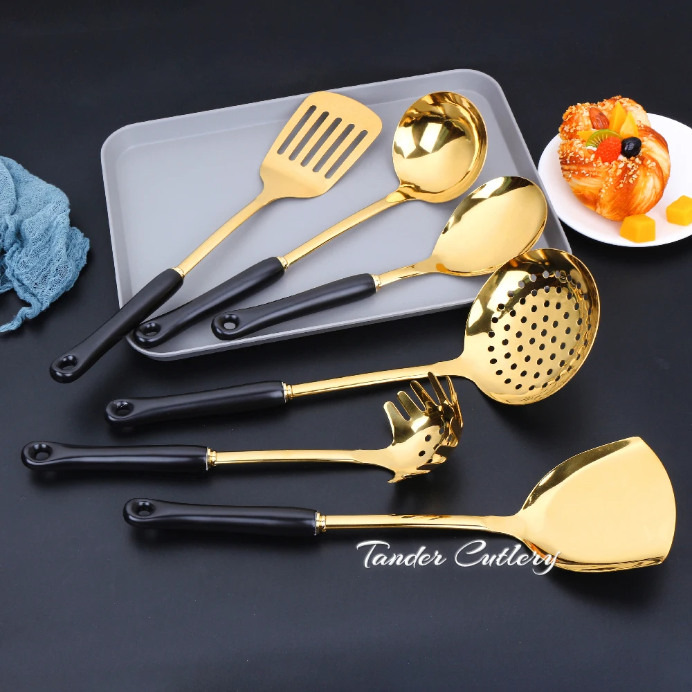 Stainless Steel Kitchen Utensils With Ceramic Handle Cooking Appliances Cookware Set Fried Spatula Soup Spoon 7Pcs Cook Tool