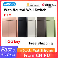 Aqara Smart Wall Switch H1M with Neutral 6 Colors Wireless Key Light Switch Zigbee 3.0 Multiple Control Modes For Homekit