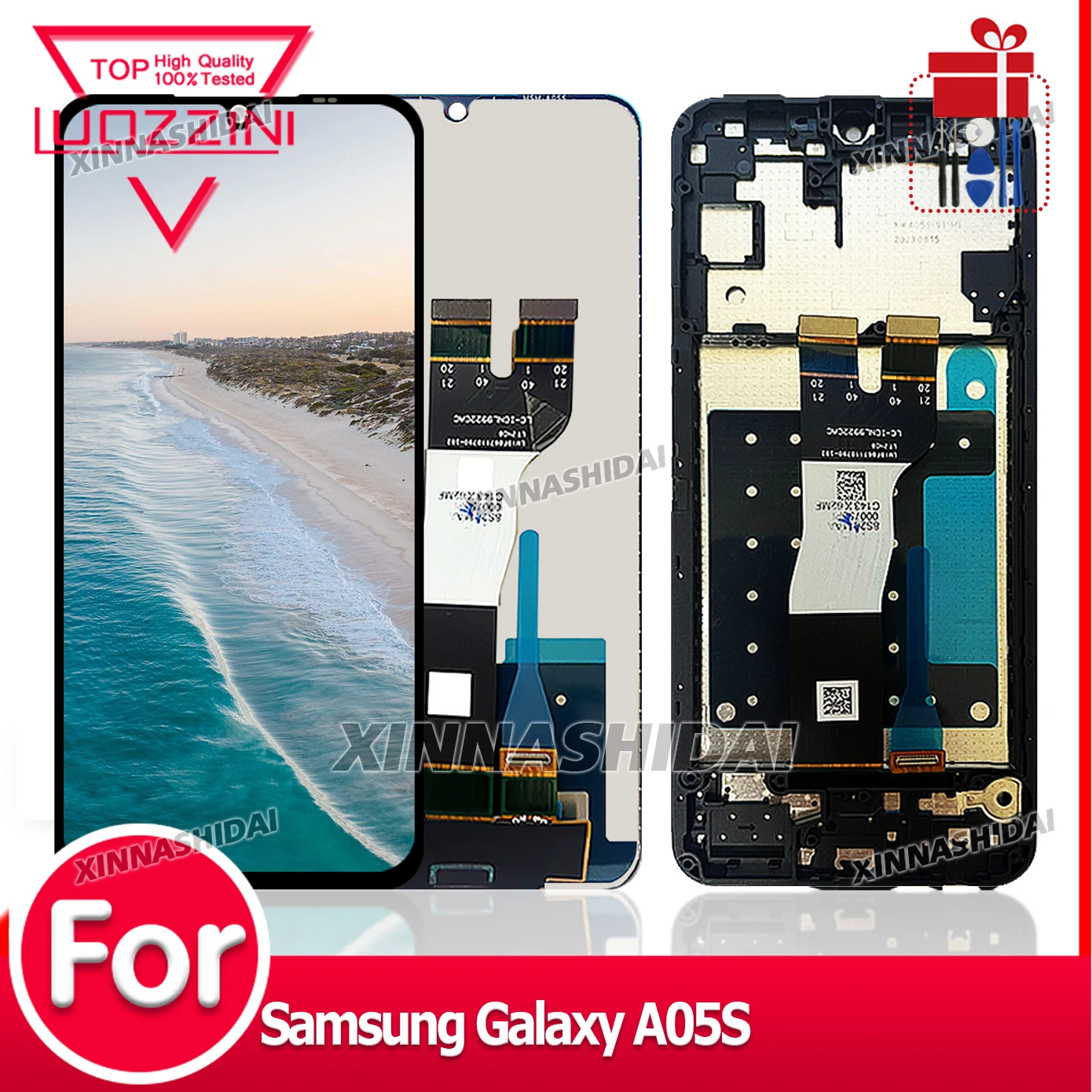 6.55'' For Samsung Galaxy A05S Display Touch Screen With Frame Digitizer Assembly For Samsung Galaxy A05S Screen Replacement