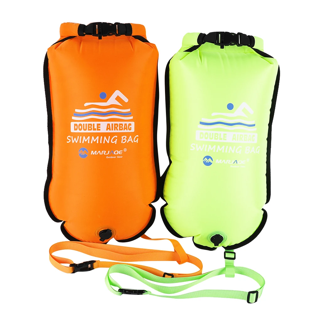 2/3/15/20L PVC Swimming Bucket Dry Bag Inflatable Open Swimming Buoy Tow Floating Bag Waterproof Double AirBags Water Sport Bags