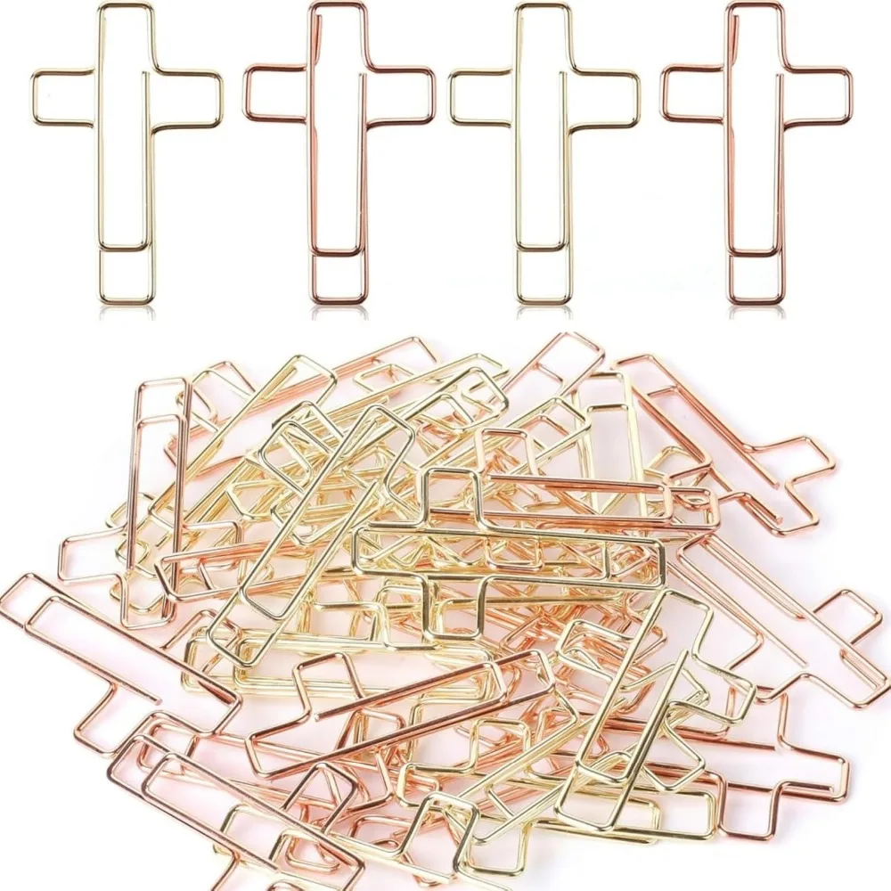 20 Pack Gold & Rose Gold Paper Clips - Elegant Bookmarks for Journaling and Office Use