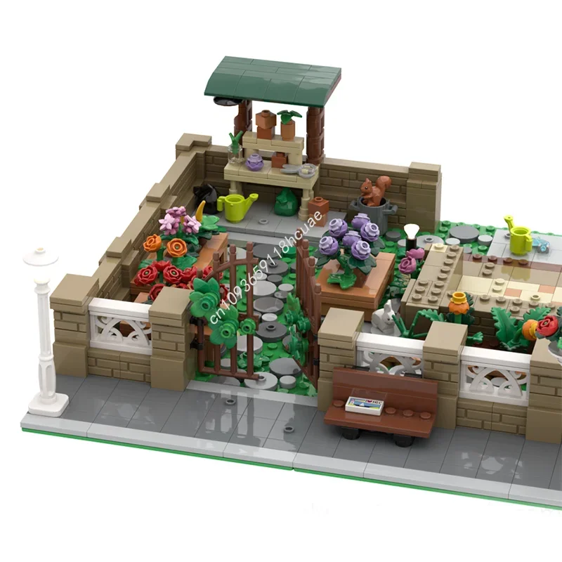 MOC Modulare Personalizzato Il Giardino Botanico - 21353 Espansione Street View Modello Building Block Assemblaggio Creativo Mattoni Giocattolo Presente