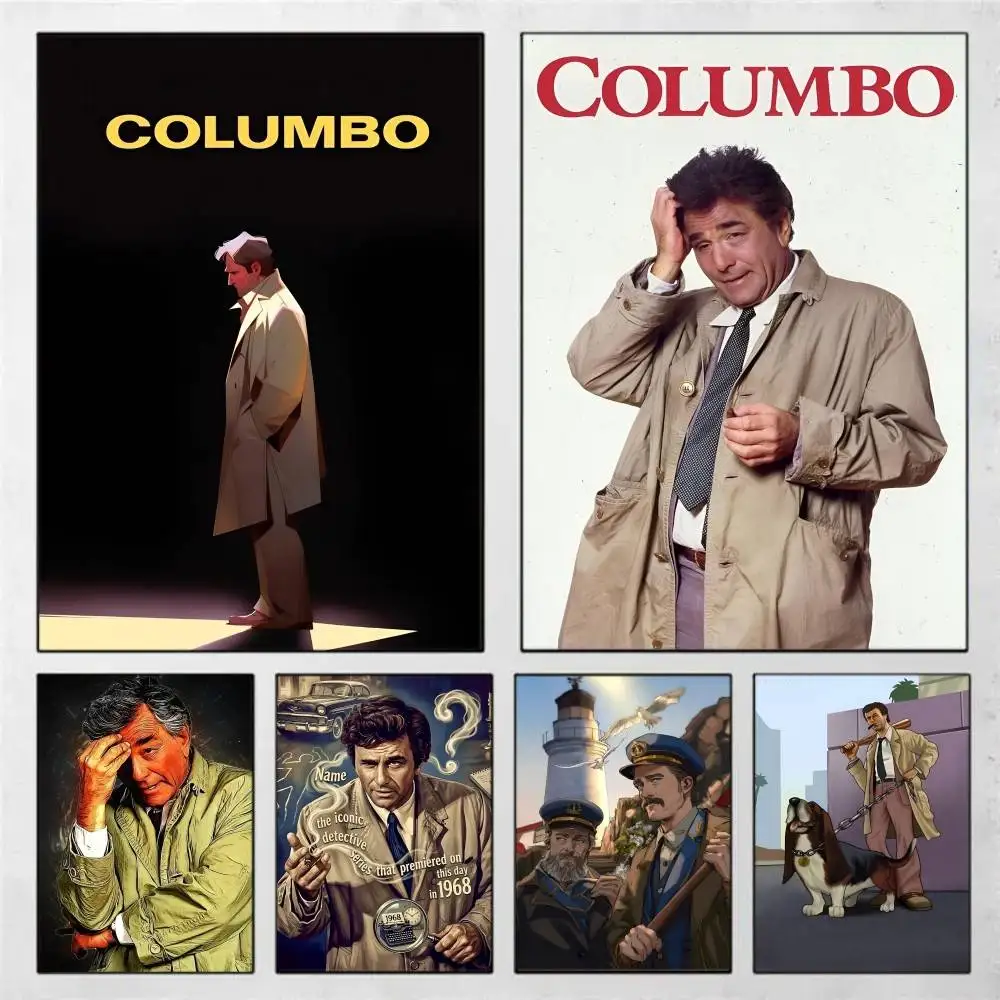 1 peça de adesivo de pôster de filmes clássicos C-Columbo, impressão à prova d'água, arte de parede para sala de estar, quarto, decoração de casa
