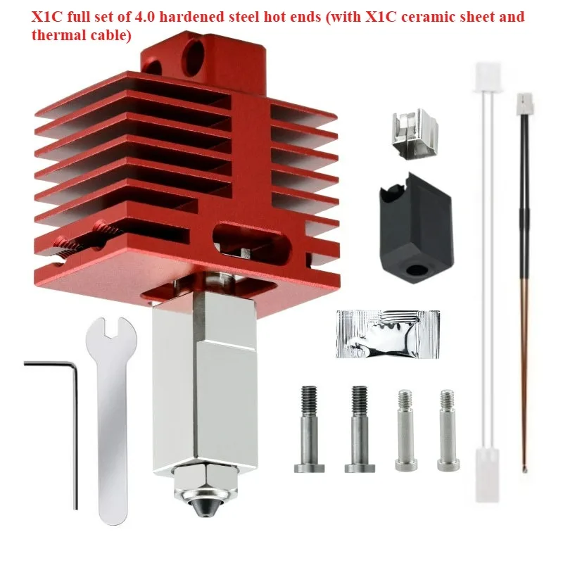 3D Printer Parts FOR Bambu 4.0 Upgraded Hot End Quick Removal Print Head X1P1P Integrated Hardened Steel Nozzle Assembly