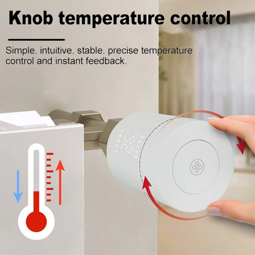 Smart Heating Solution Programmable Thermostatic Radiator Valve Powered by 2 4G WiFi Connectivity for Easy Use