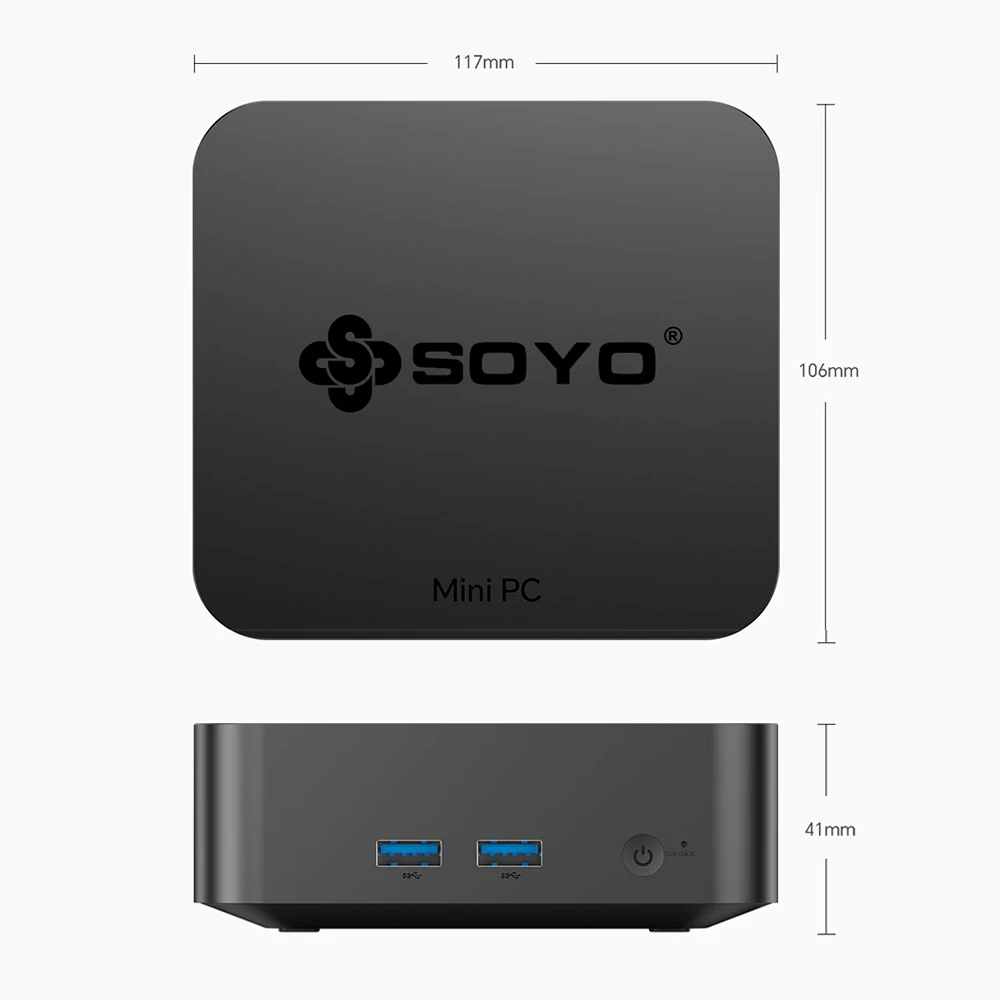 SOYO M2 Pro Portable Mini PC Intel N95 CPU DDR4 8/16GB RAM 256/512G M.2 SSD Windows11 WIFI6 DP for Desktop Office Computers