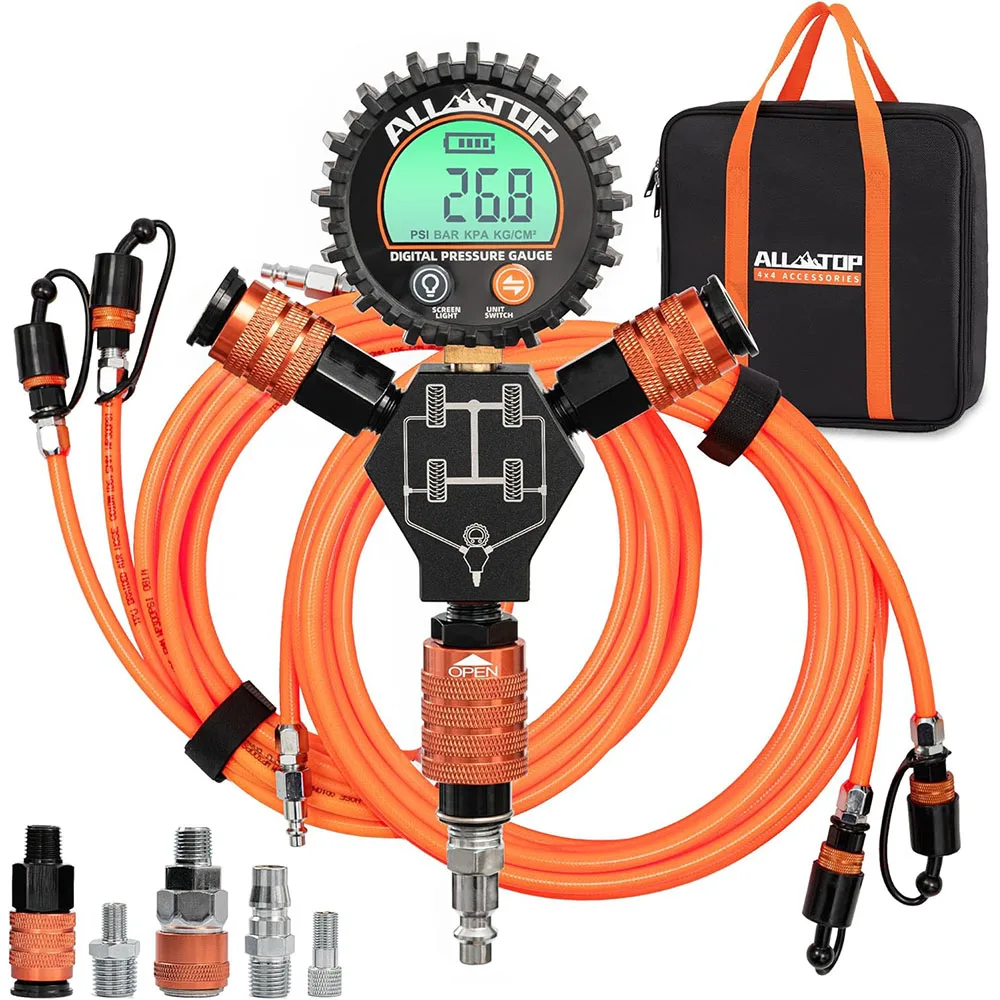 High Quality Digital Gauge 4 Way  Hose Air up and Down Tire Inflate Deflator System for Off Road Accessories