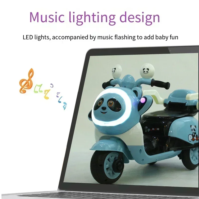 Children's Electric Motorcycle Outdoor Tricycle Motorcycle Boys and Girls Ride Toy Car Sit People Rechargeable Baby Battery Car