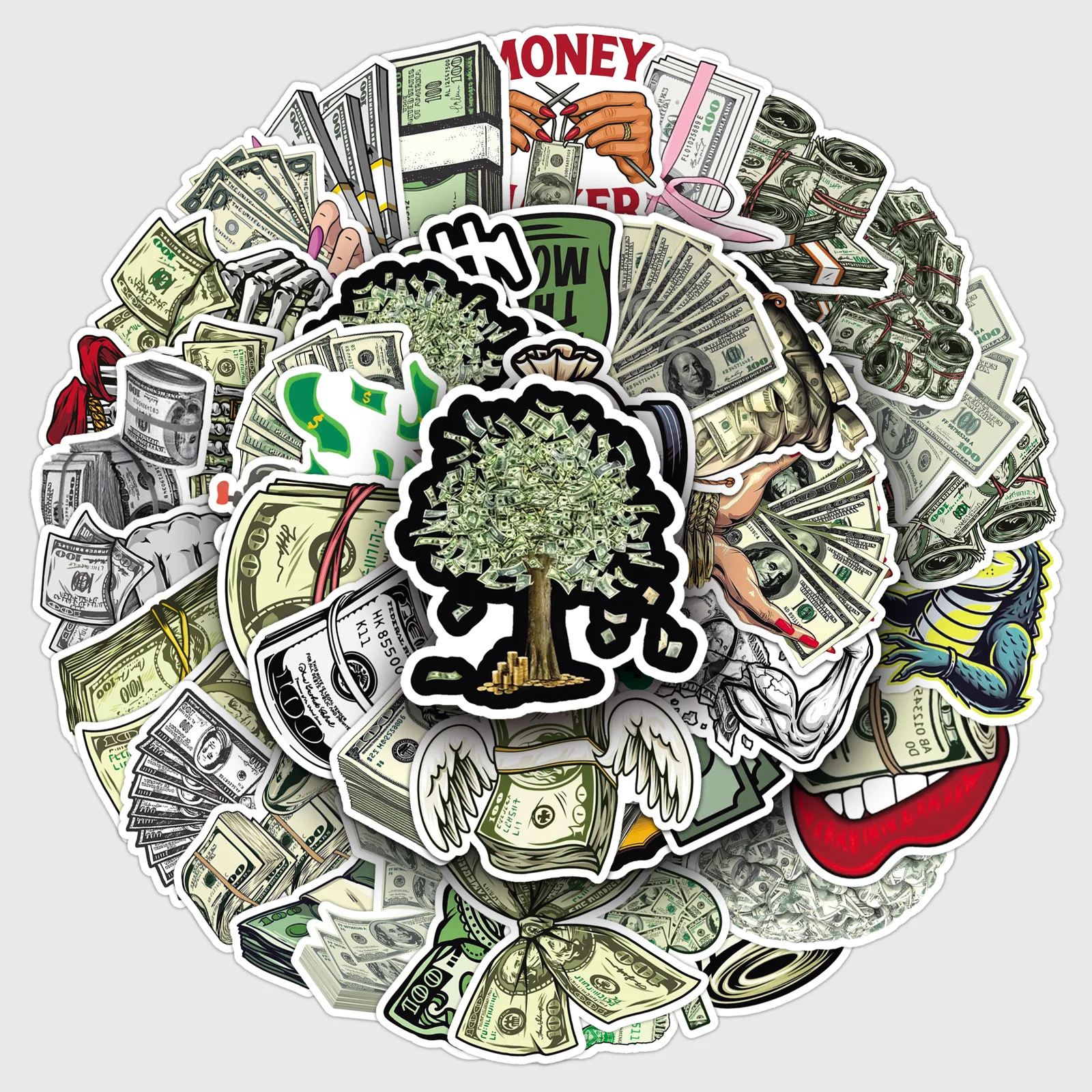 10/30/50 قطعة الكرتون الدولار المال رمز الإبداعية ملصق DIY بها بنفسك الديكور مقاوم للماء سكيت دفتر الكتابة على الجدران لعبة #3