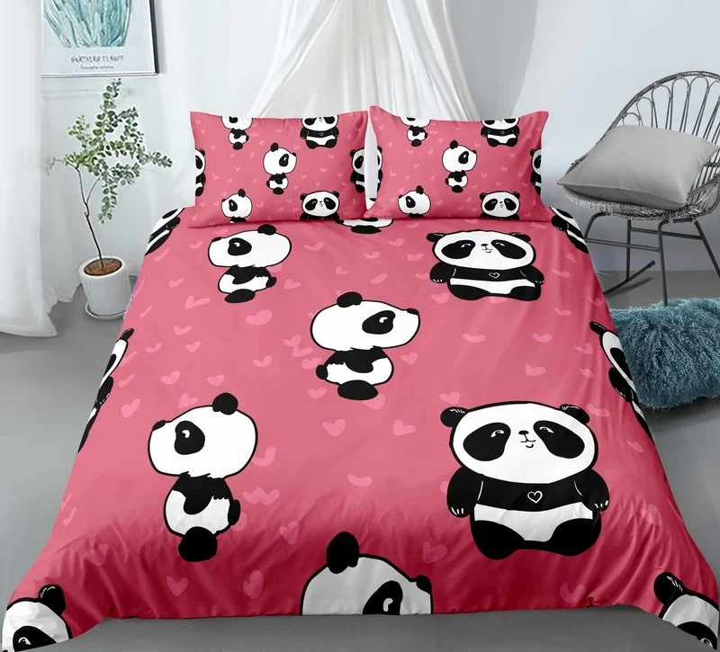 

Single/Twin/Full/Queen/King Size 3D - Printed Cartoon Panda - Themed Bedding Set for Adult and Kid Bedrooms