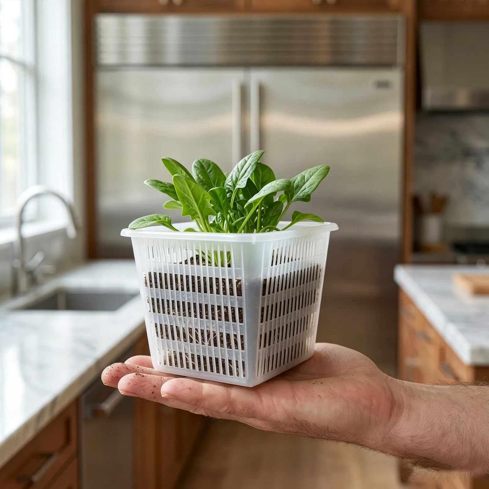 6Pcs Square Hydroponic Mesh Net Pots Root Protection Slotted Design Seedling Cups for Vegetable Hydroponics