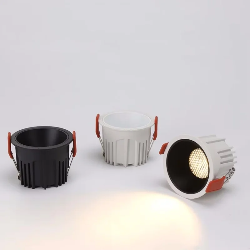 Round Frameless COB dimmable Recessed Downlight 7W/9W/12W/15W/18W/24W LED Ceiling Spot Light for Bedroom Living room Kitchen