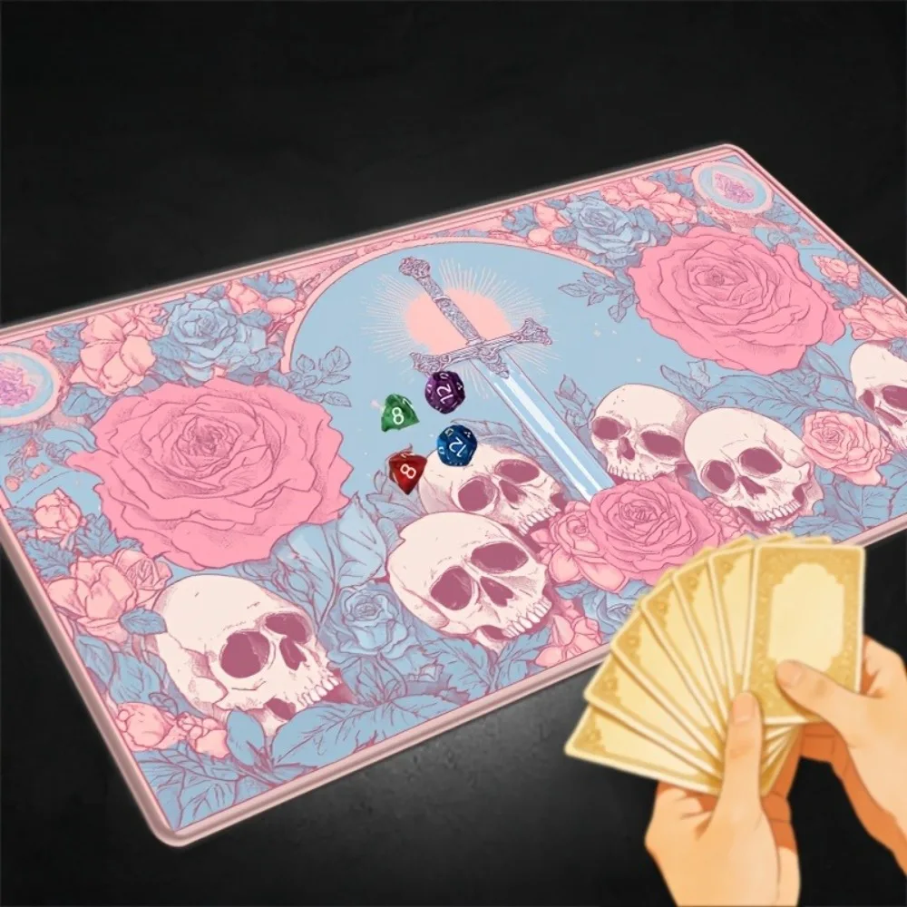 The pattern is a beautiful and dark gothic style, specifically designed for trading card games desk accessories alfombrillas