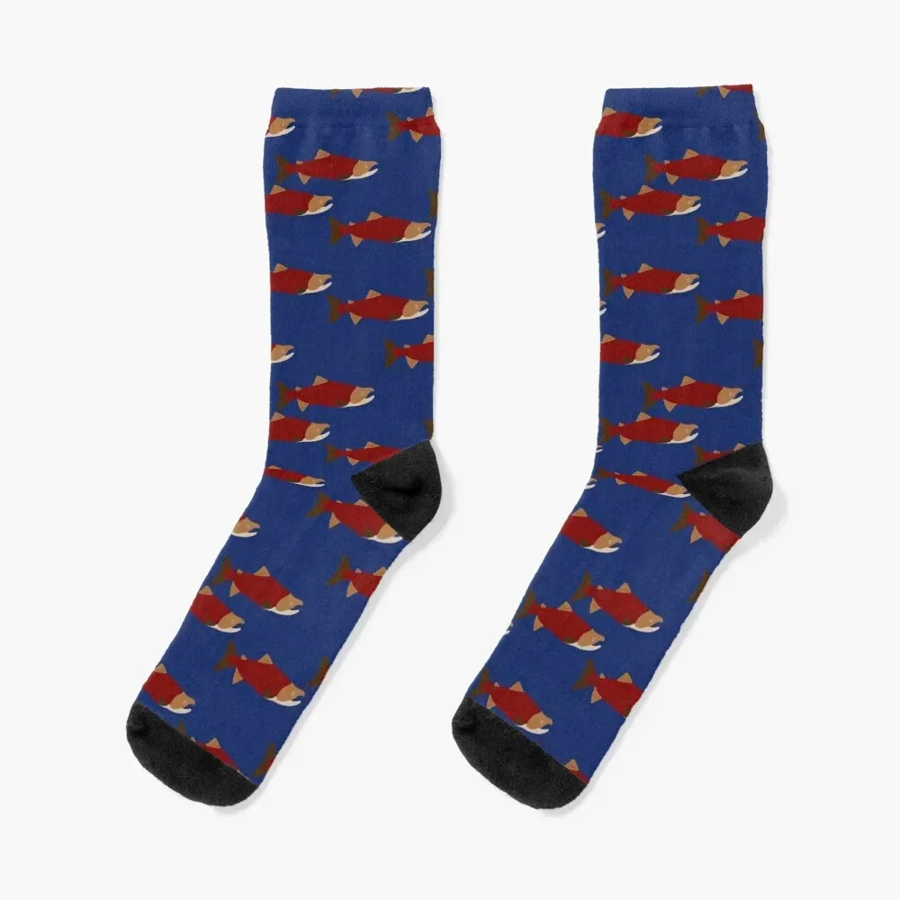 

Sockeye Salmon Pattern Socks retro Run Boy Socks Women's