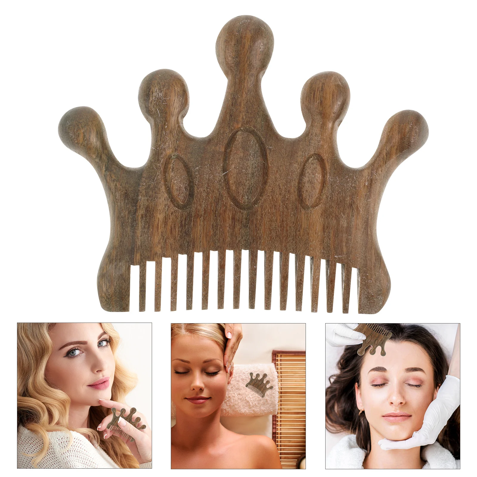 

Green Sandalwood Comb Natural Wood Mini Comb For Travel Home Scalp Massager Wide Tooth Detangler For Curly Thick Hair