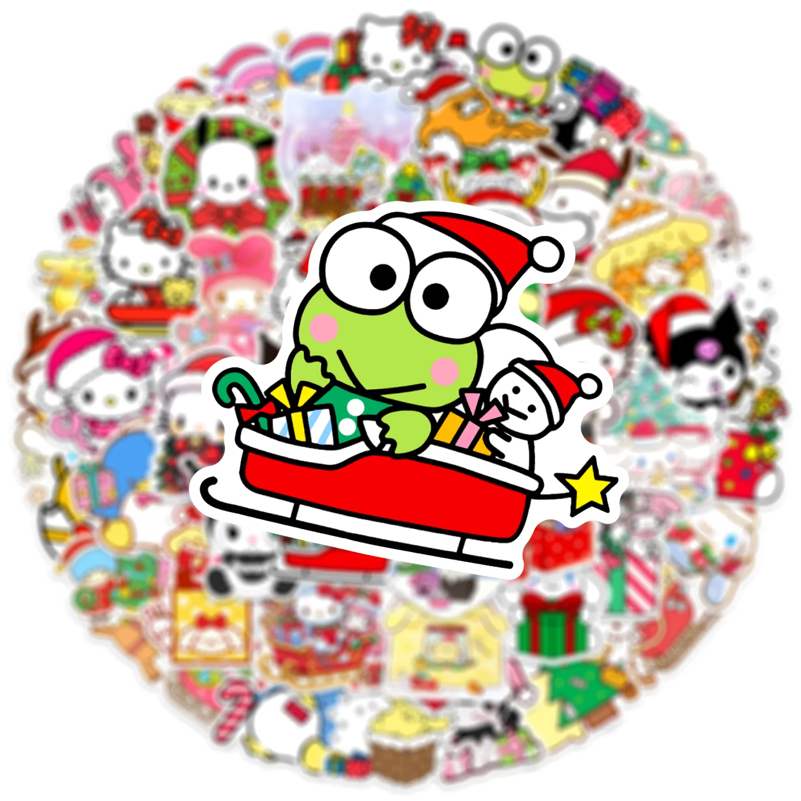 10/50PCS Cartoon Cute Christmas Style Sanrio Stickers Kawaii Water Bottle Photo Album Luggage  Waterproof Stickers Kids Toys