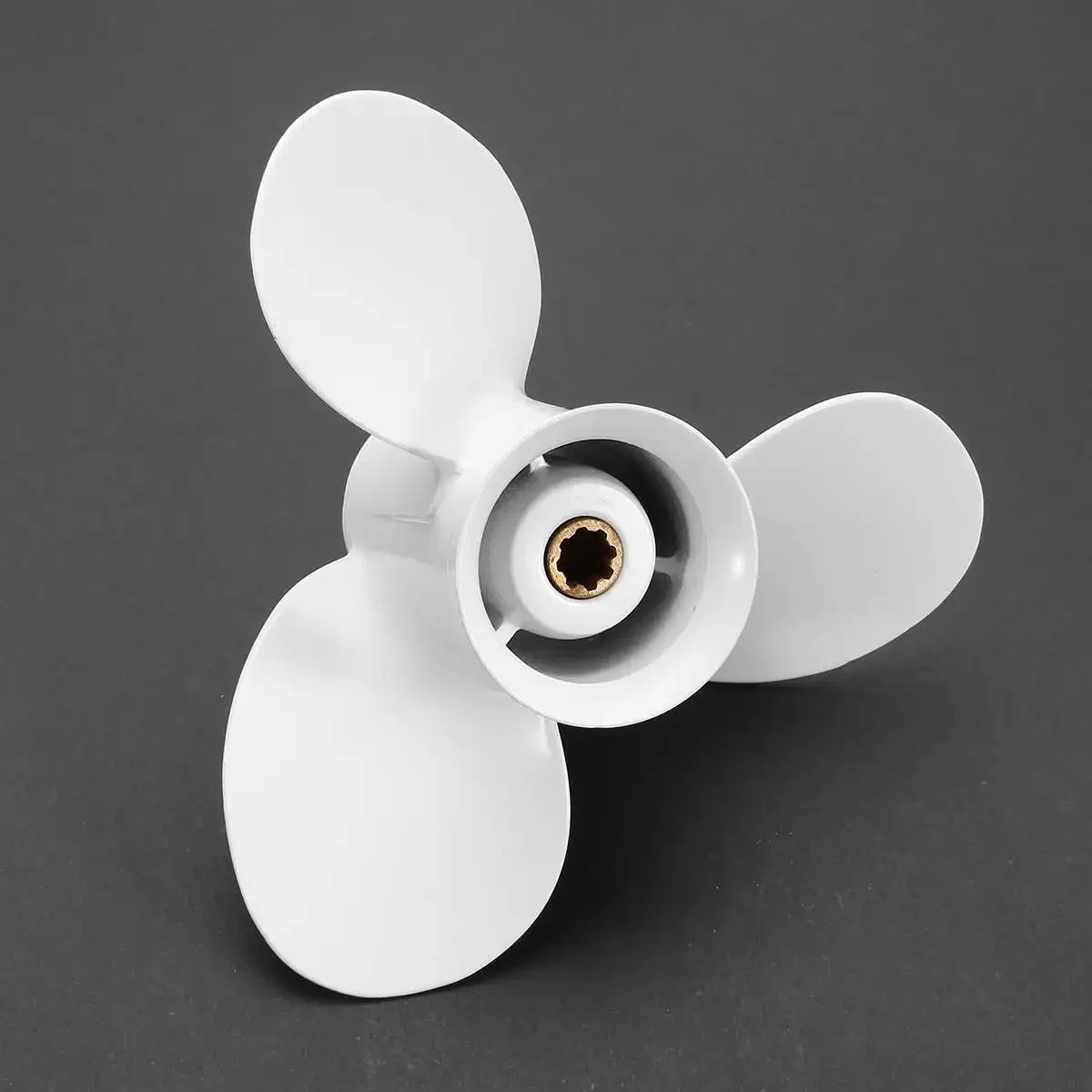 Marine Boat Outboard Propeller 9 1/4 x 8 Aluminum Alloy Right-hand Rotation 3 Blades White For Yamaha 9.9-15-20HP