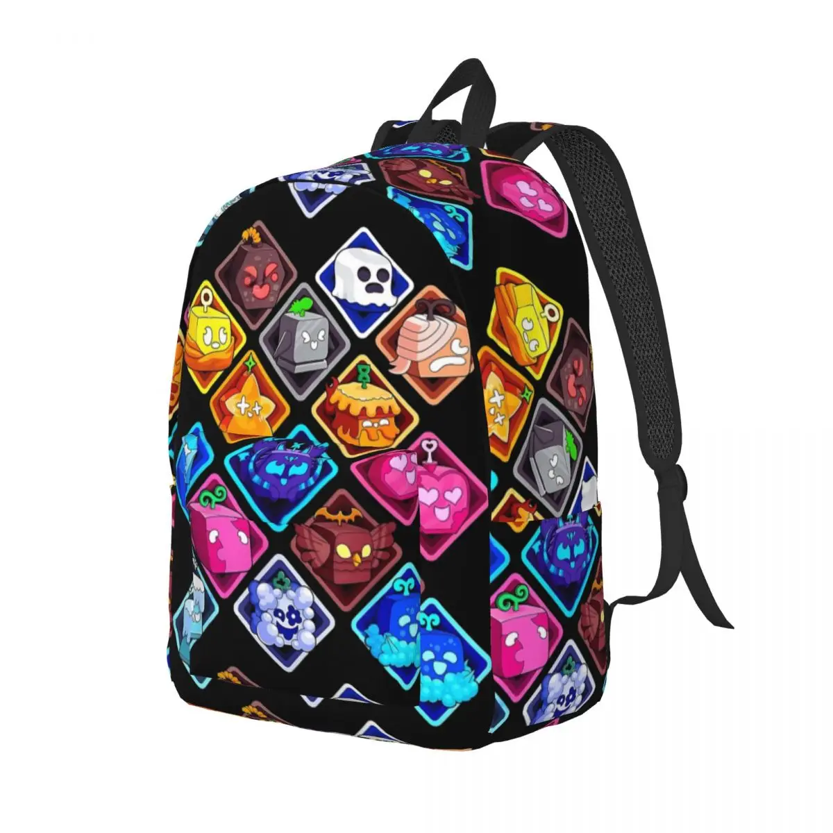 B-Blox Funny Characters Fruits Casual Backpack Durable High School Business Game Daypack for Men Women Laptop Shoulder Bag