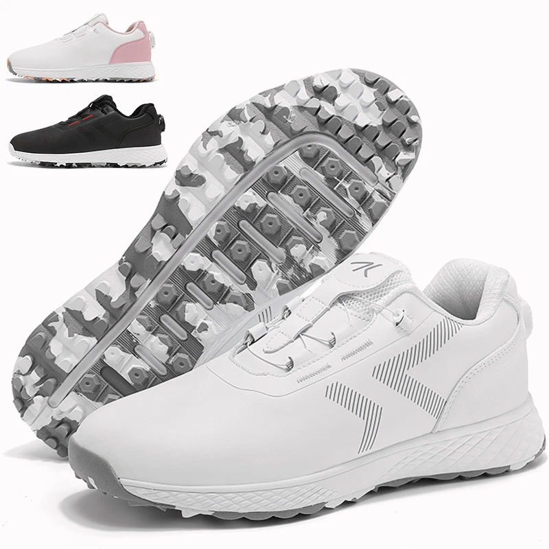 

Кроссовки для гольфа, мужские белые водонепроницаемые модные повседневные уличные удобные кроссовки для пар, обувь для гольфистов с газоном, женская новинка