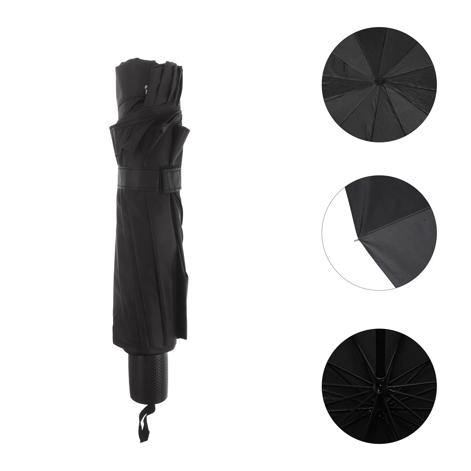 

Черный сверхбольшой утолщенный складной зонт, ветрозащитный, для путешествий, непромокаемый, многоместный, сверхпрочный, портативный, от дождя
