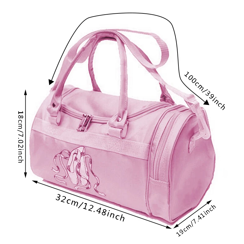 Children Ballet Dance Handbag Pink Crossbody Bags Large Capacity Sports Yoga Handbags