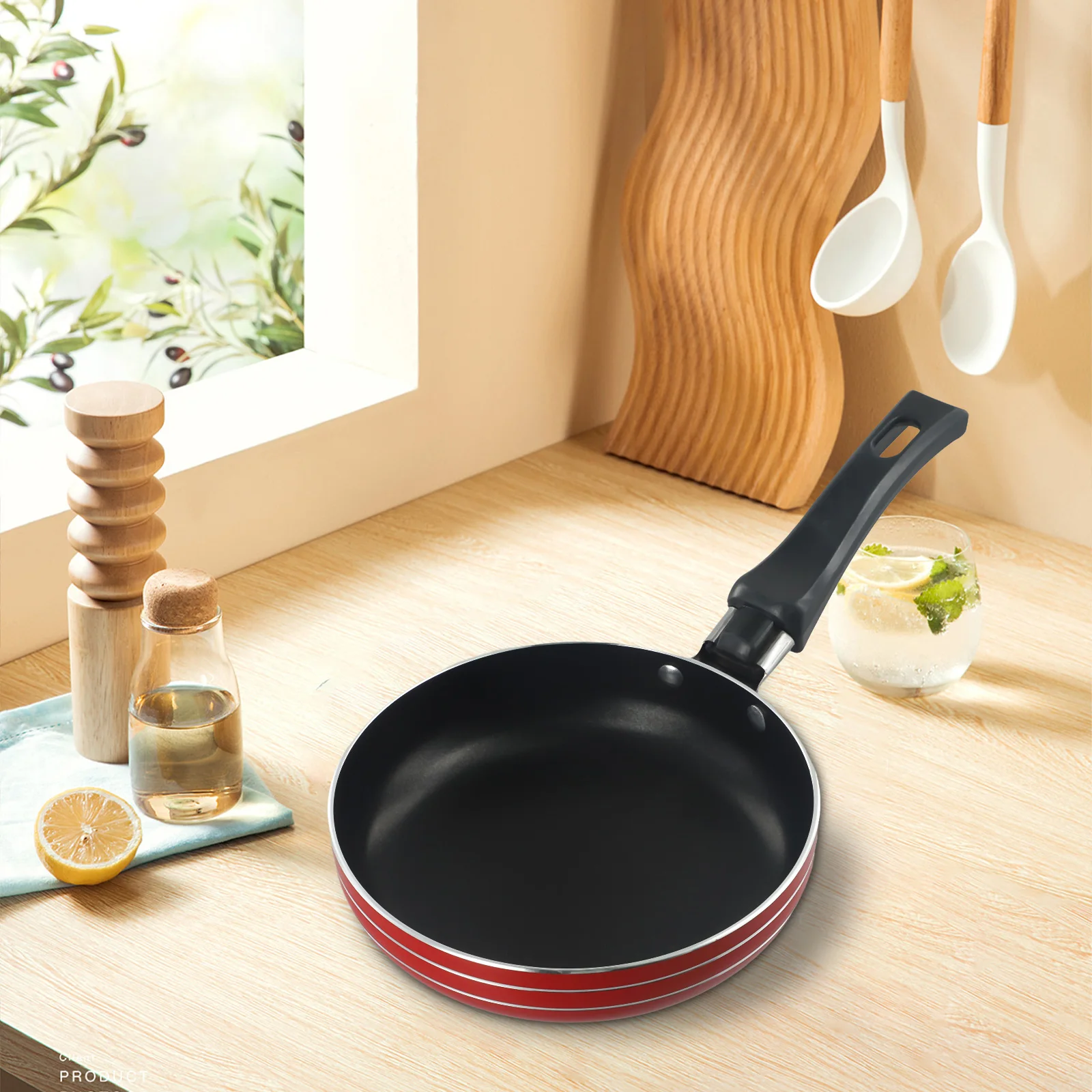 1pc 12/14/16/18cm Frying Pan Non-Stick Frypan Pot Saucepan Random Color For Kitchen Fried Egg Cookware