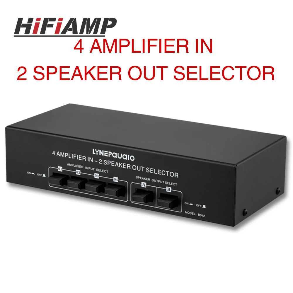 

HiFiAMP B042 Passive Power Amplifier Selector Speaker Switch Lossless 4 Amplifier In 2 Speaker Out Selector