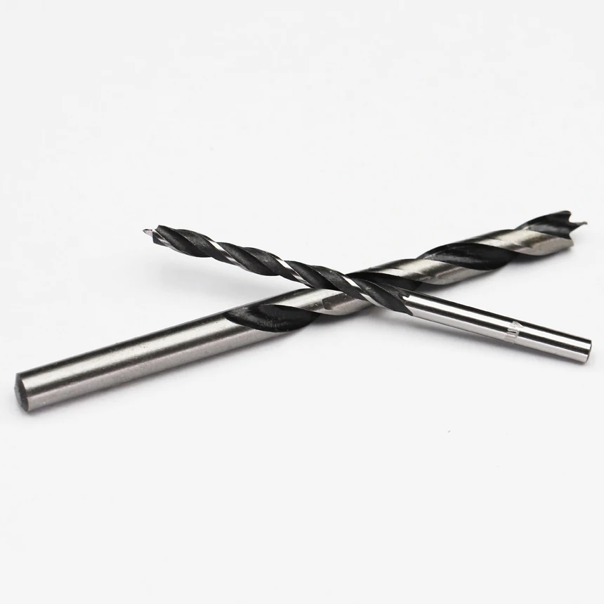 3/4/5/6/7/8/9/10/12/13/15/18-20mm Rubber Wood Woodworking Tool Straight Shank Twist Tricuspid Three Awl Brad Pointed Drill Bit