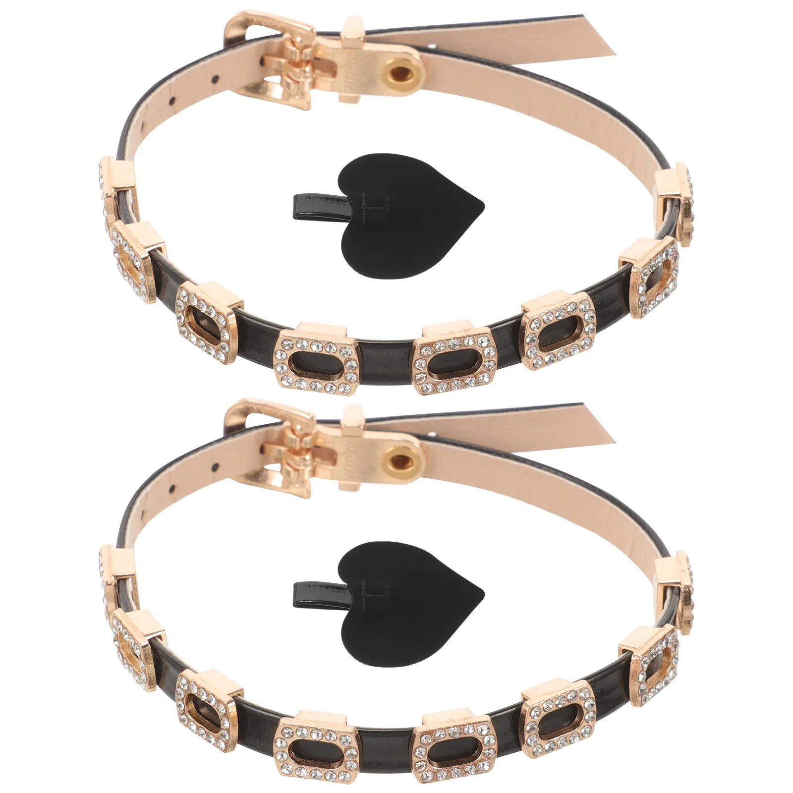 

1 Pair High Heels Anti Loose 0 7CM Black Rhinestone Decorative Accessories Replacement Ankle Straps For Heels Adjustableheel