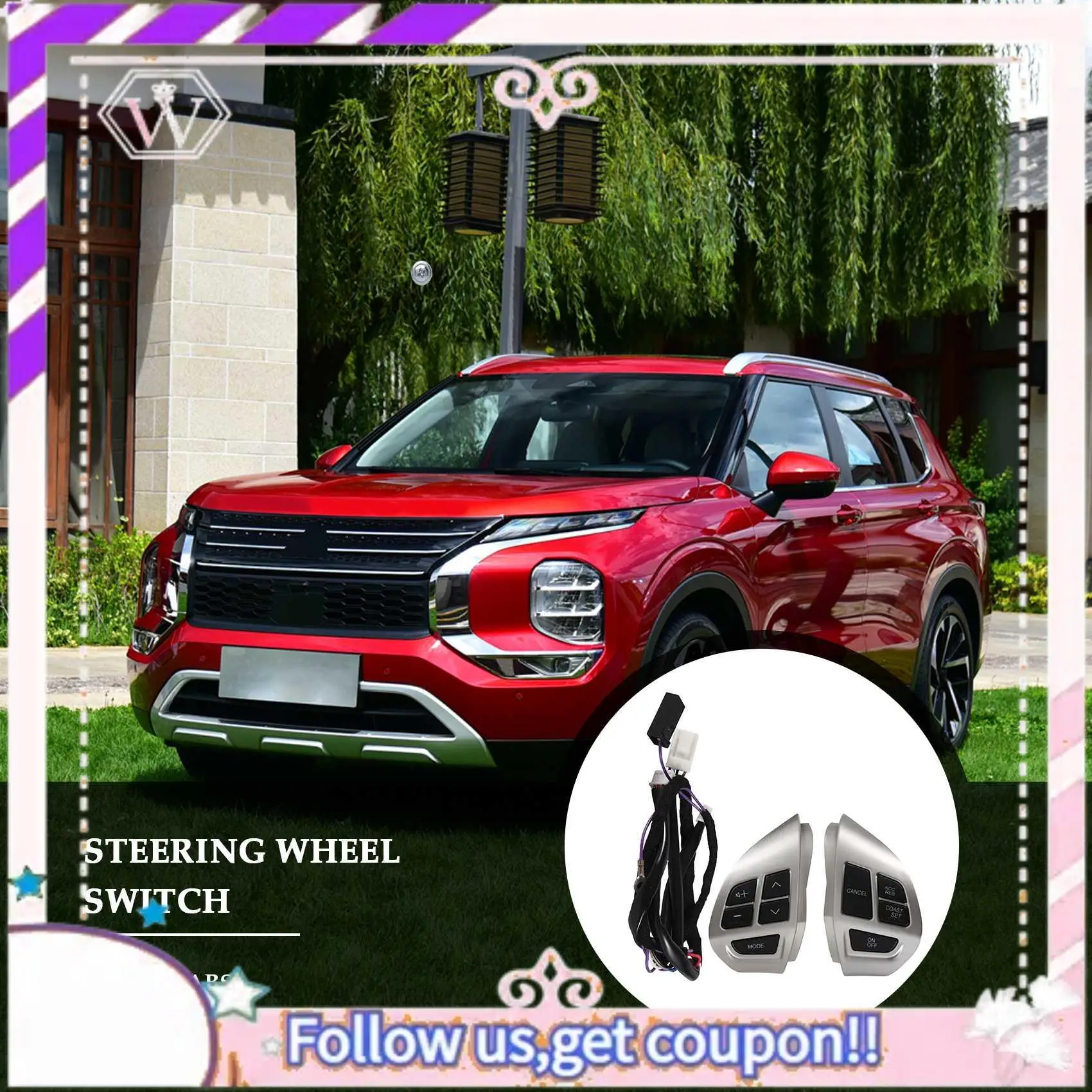 

Portable 8701A087 8602A008 Cruise Radio Switch Steering Wheel Volume Sound Button Fit For MITSUBISHI LANCER OUTLANDER ASX 2007-2