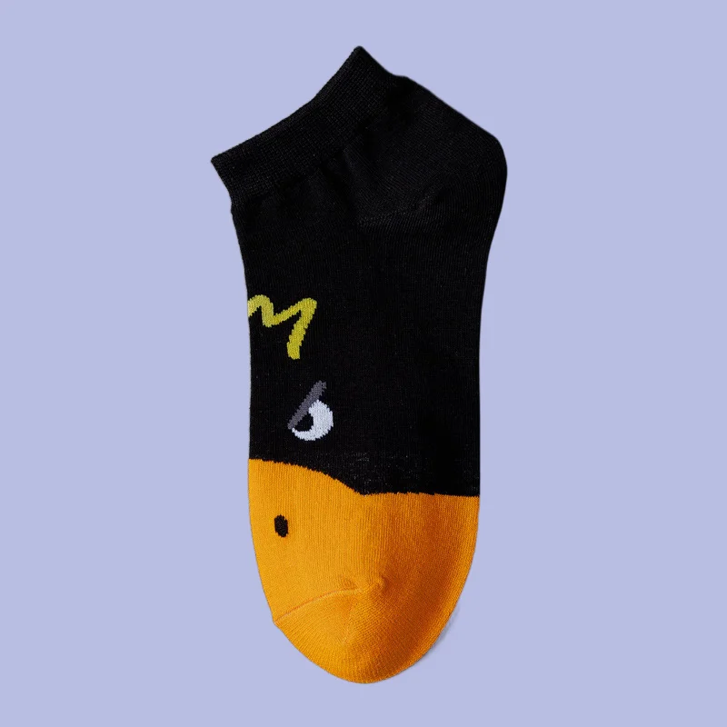 

5/10 Pairs Sweat-absorbent Casual Student Socks Women Korean Cartoon Cute Spring and Summer New Little Yellow Duck Boat Socks