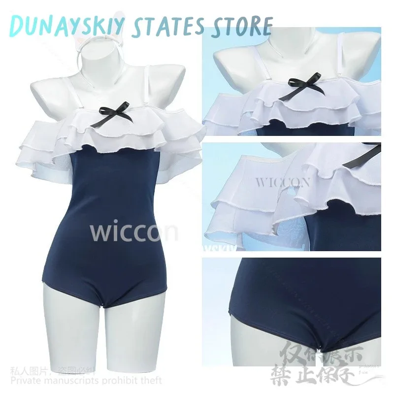 

asdh8@Tsukiyuki Miyako Cosplay Anime Game Blue Archive Costume Sexy Summer Swimsuit Jirai Kei Accessories Wigs For Girls Customi