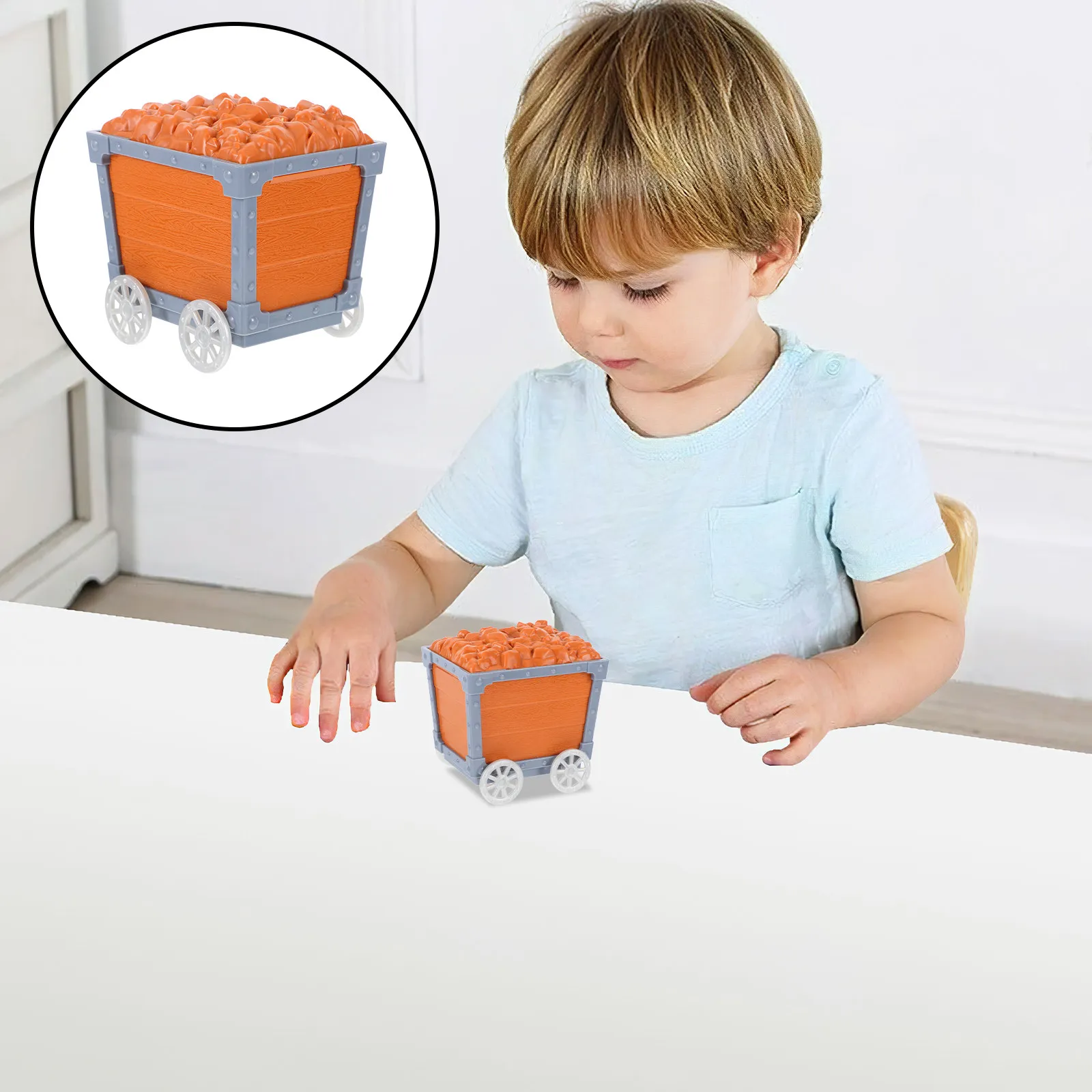 Plastic Children's Mining Cart Multi Functional Treasure Chest Playset Party Decoration Storage Mini Trolley Treasure Chest Toys