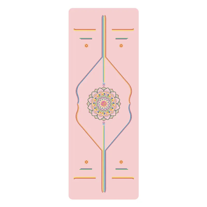 For Spot Rainbow Yoga Mat PU Natural Rubber Non-slip Sports Fitness Mat Body Position Line Thickened Local Tyrant Mat