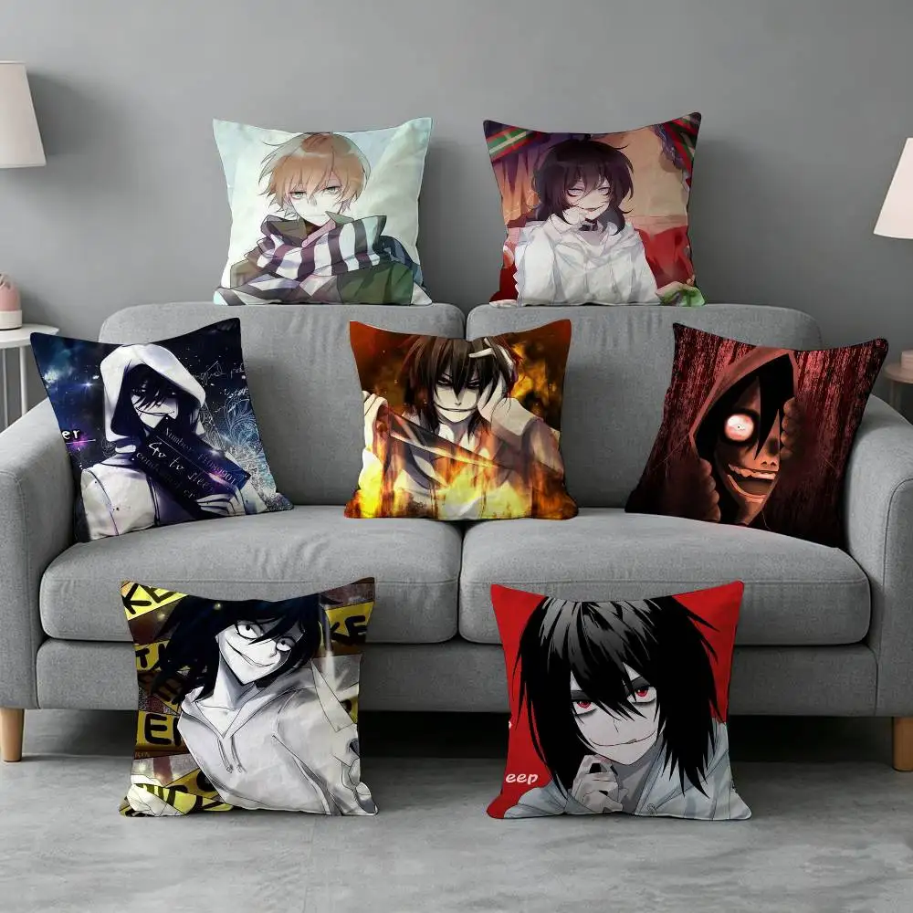 Creepypasta Jeff The Killer-r Pillow cover gift High definition digital printing,Surprise  vivid pattern Household.