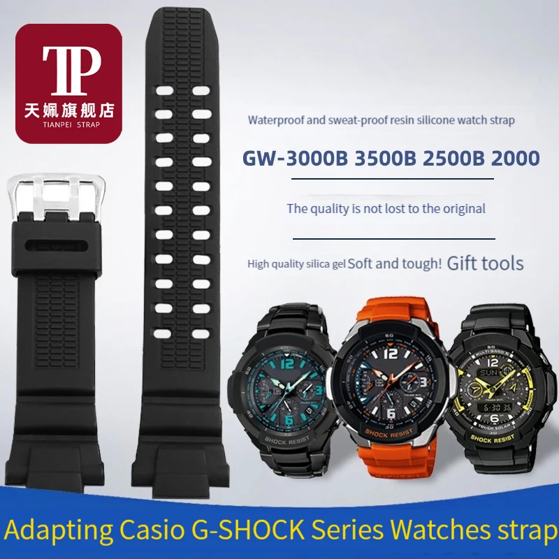 Silicone Watchband For Casio G-SHOCK Aviation Series 5121 GW-3000B/2500/2000B/BD GW-3500B Men Sport Band Strap Watch Accessories