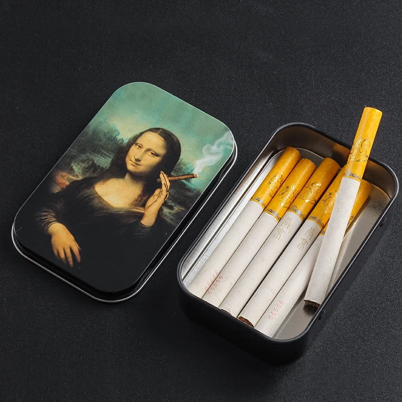 Cigarette Case Box Tobacco Storage humidor rolling paper box Jewelry Candy Coin Key Organizer Tin Flip Gifts Sealed