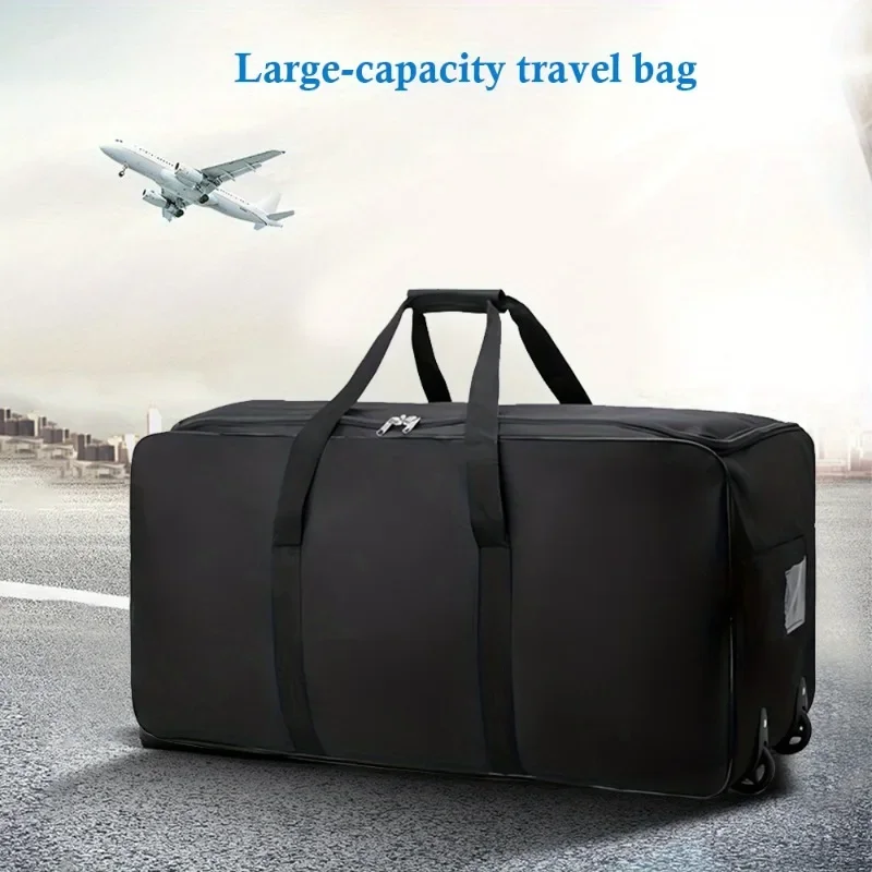 New Extra Large Oxford Fabric Travel Suitcase, Foldable Duffel Bag with Universal Wheels, Spacious & Durable for Airline Travel