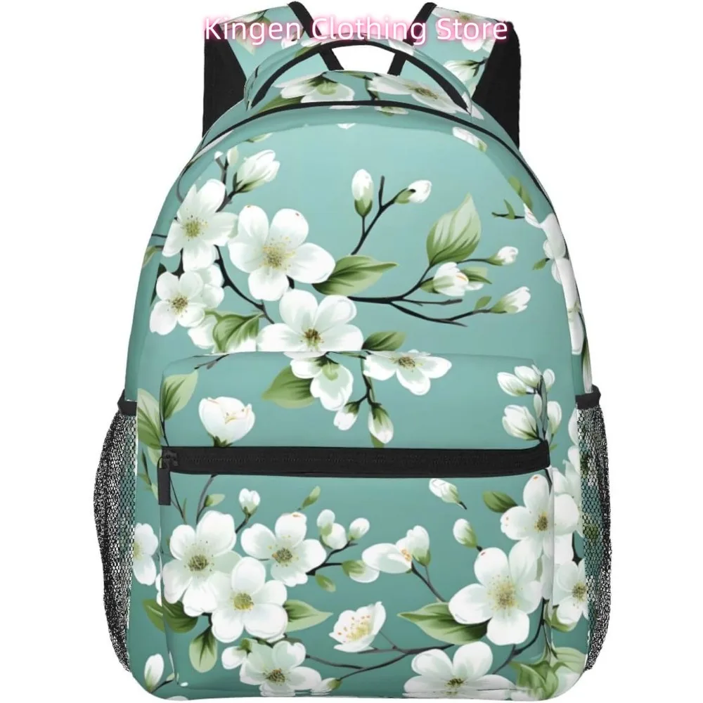 

laptop bag back to school Vintage White Flower Lightweight Laptop Backpack Lightweight Multipurpose Travel Casual Daypack Unise